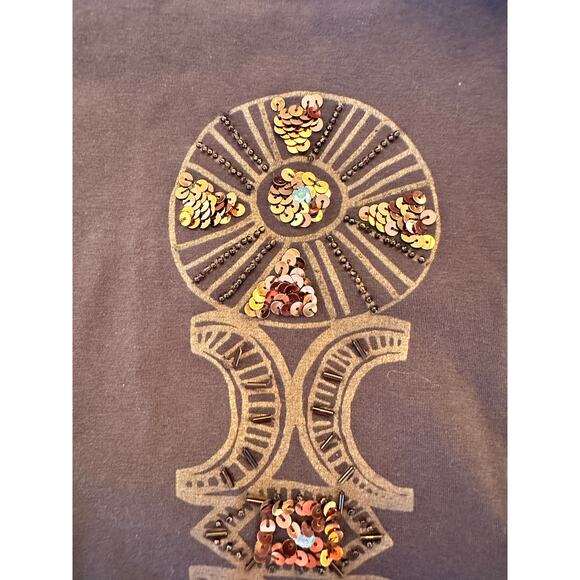 Carlo Colucci Brown embellished top medium - Picture 4 of 10